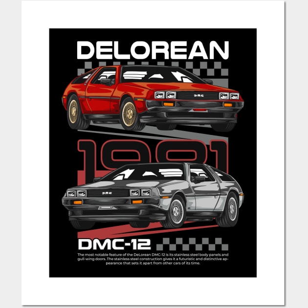 Futuristic Delorean Car Wall Art by milatees